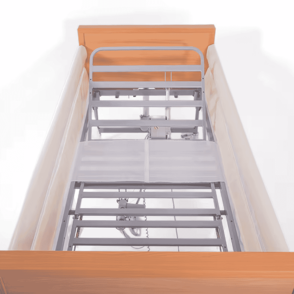 connected full length cot side bumper with window top down