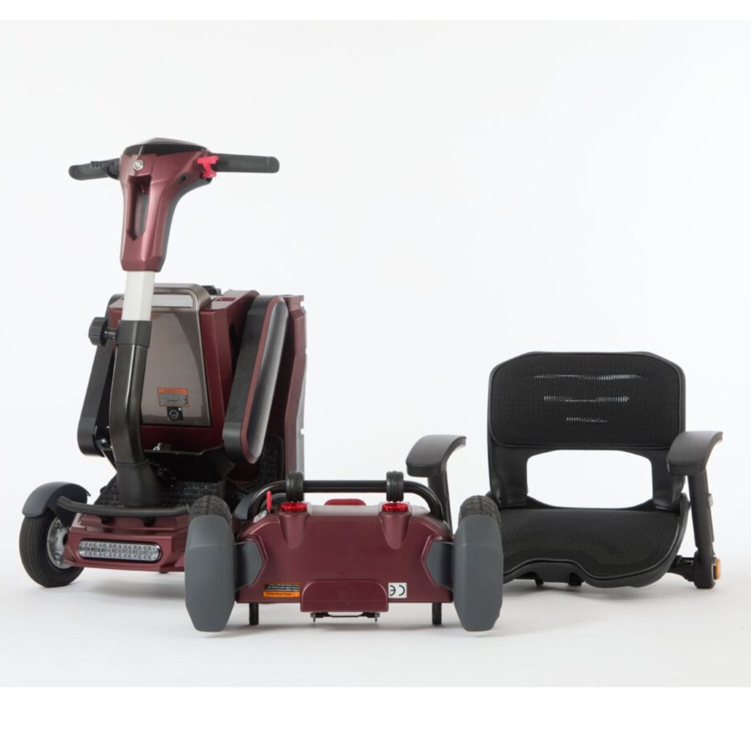connex folding mobility scooter burgundy dismantled