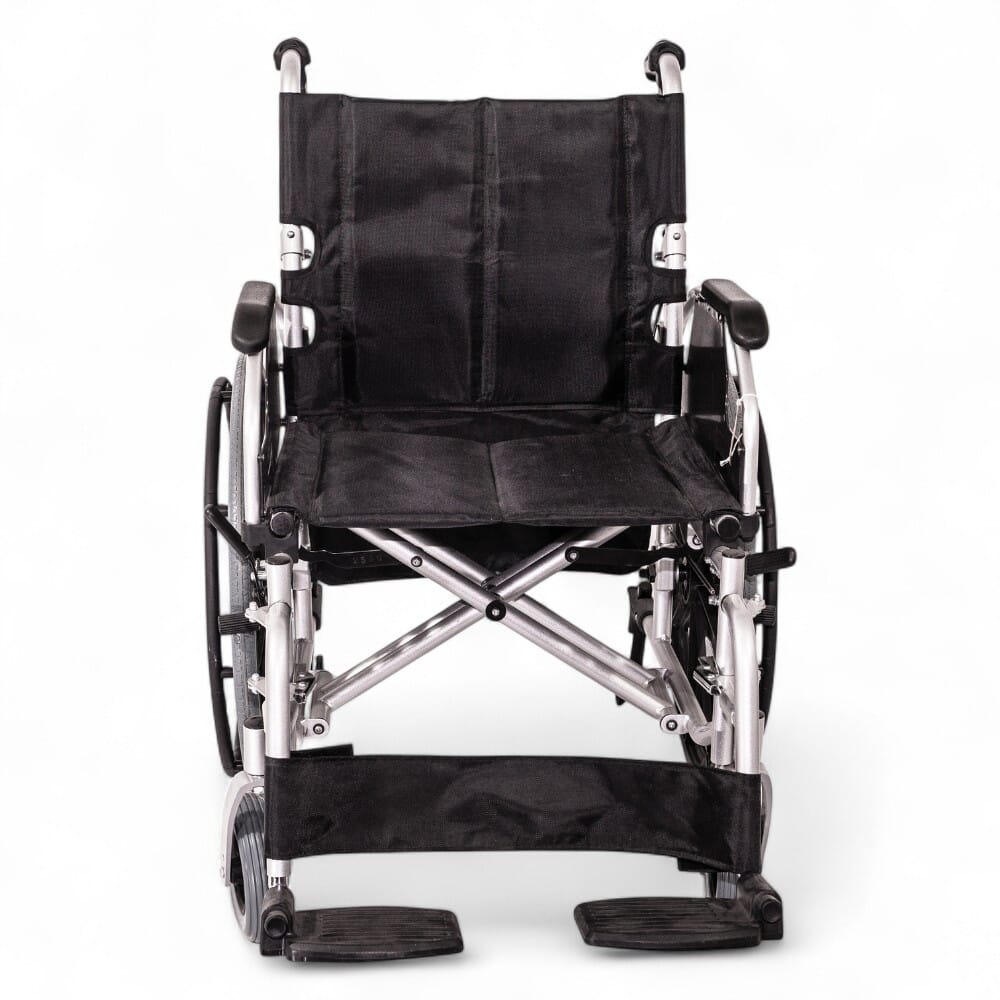 consort deluxe self propelled wheelchair front view