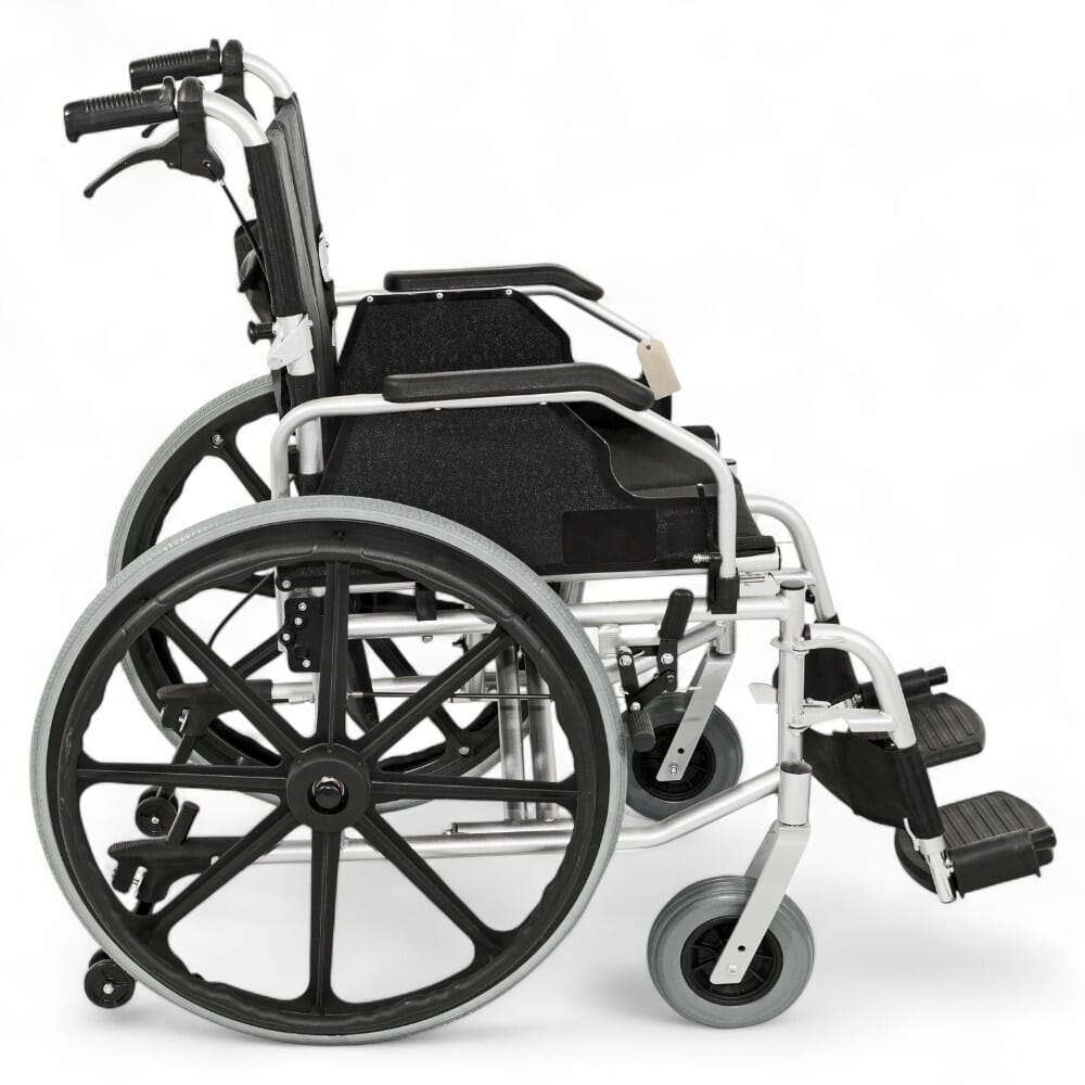 consort deluxe self propelled wheelchair side view
