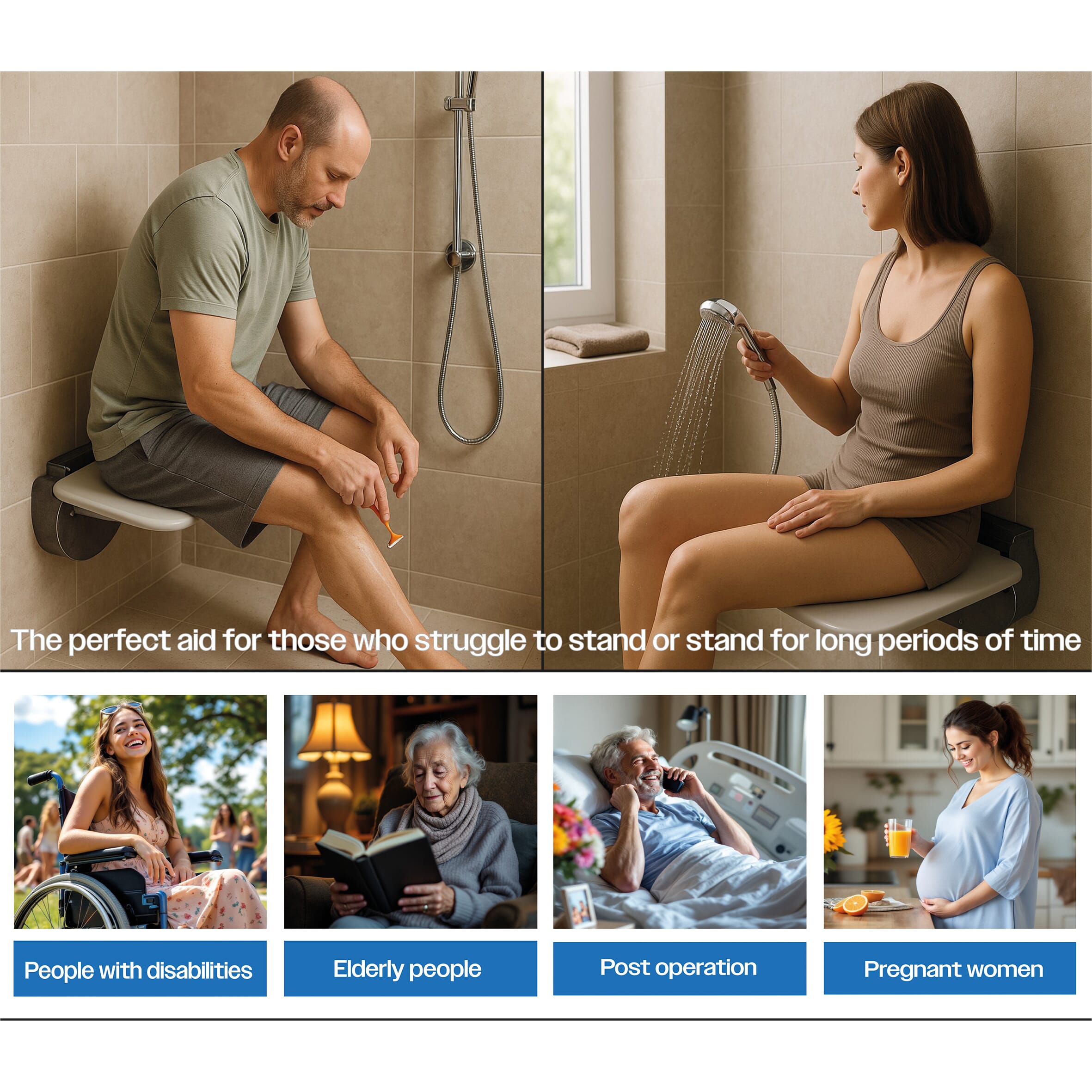 contemporary fold up shower seat 3