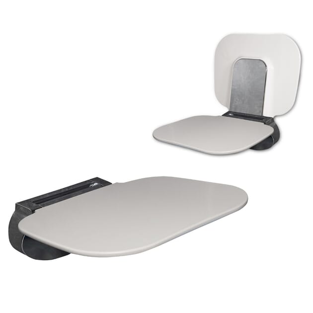 Foldable Wall-Mounted Shower Seat & Shoe Changing Stool – 300lb Capacity, Aluminum Alloy, White