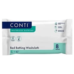 Conti Bed Bathing Washcloths - Unperfumed - 1 Pack of 8 Wipes