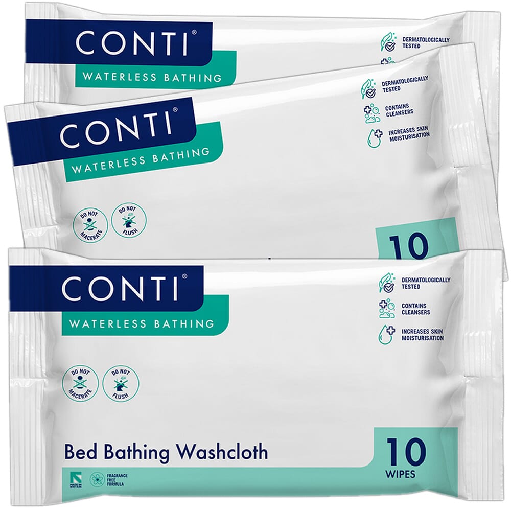 conti bed bathing washcloths unperfumed 3 packs of 10 wipes