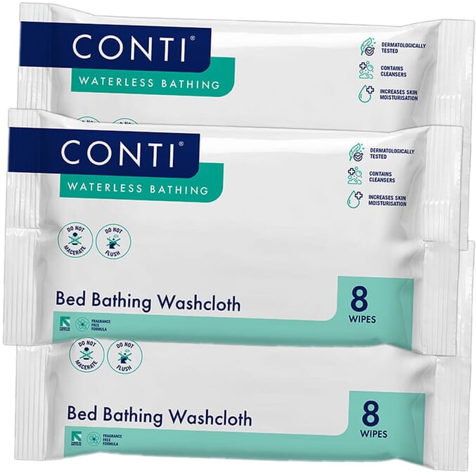 conti bed bathing washcloths unperfumed 3 packs of 8 wipes