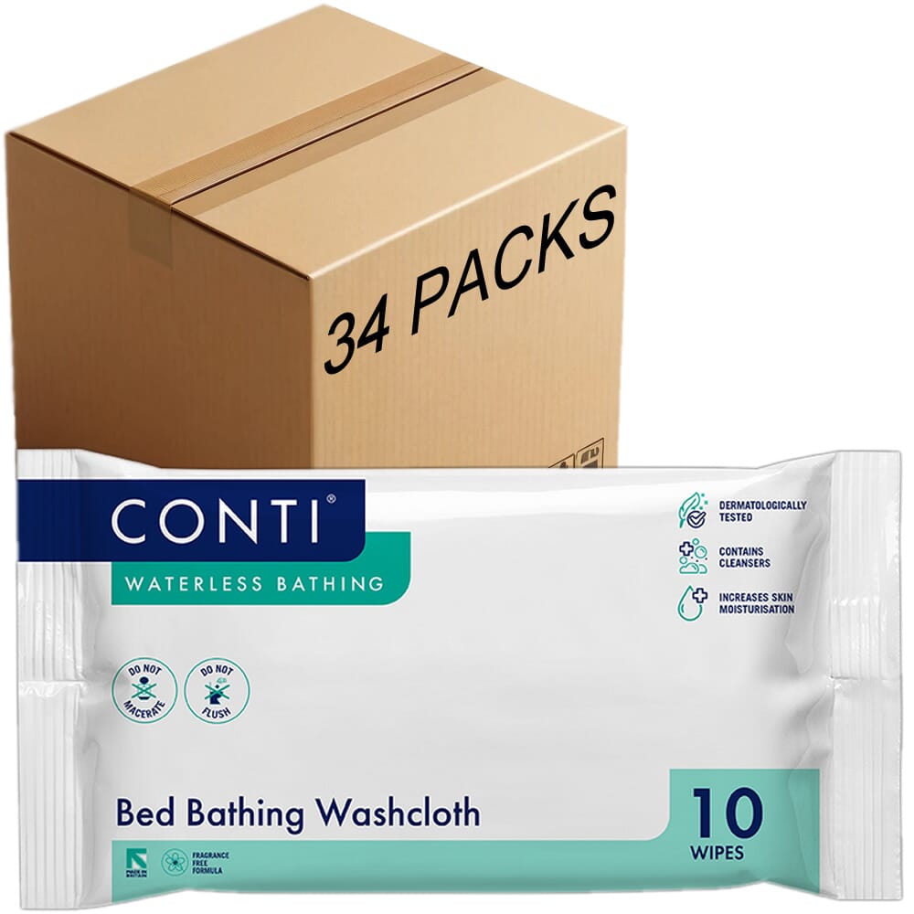 conti bed bathing washcloths unperfumed 34 packs of 10 wipes