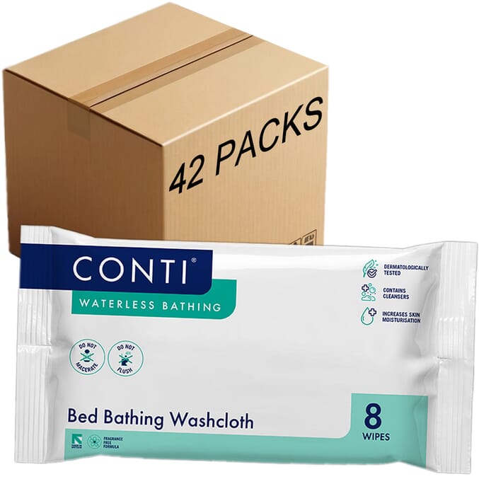 conti bed bathing washcloths unperfumed 42 packs of 8 wipes