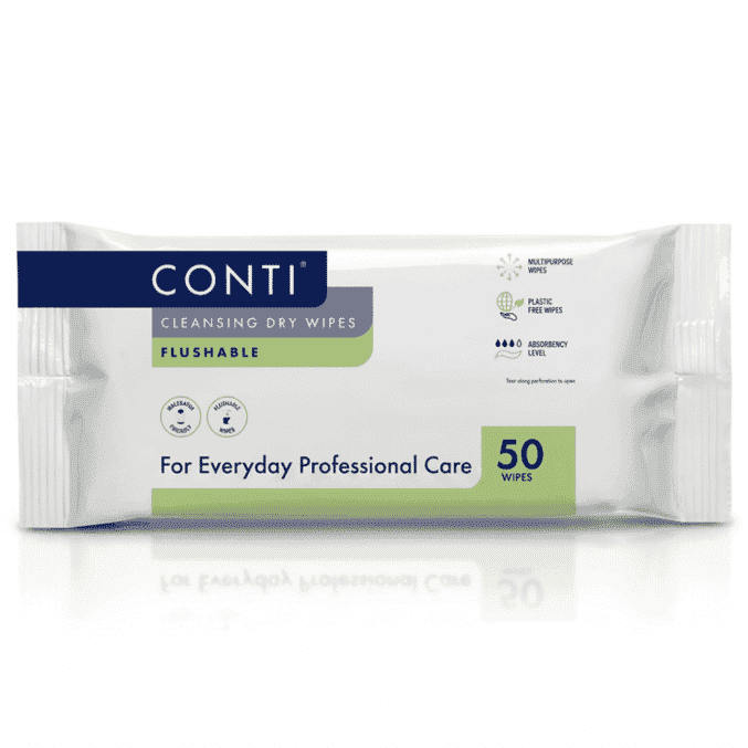 conti cleansing dry wipes flushable
