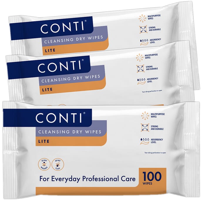 conti cleansing dry wipes lite large triple pack