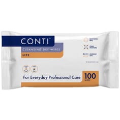 Conti Cleansing Dry Wipes Lite Large - Pack of 100 Wipes