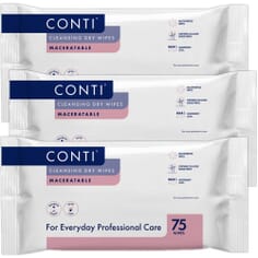 Conti Cleansing Dry Wipes - Maceratable  - Triple Pack