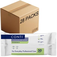 Conti Flushable Cleansing Dry Wipes - 28 Packs, 1400 Wipes