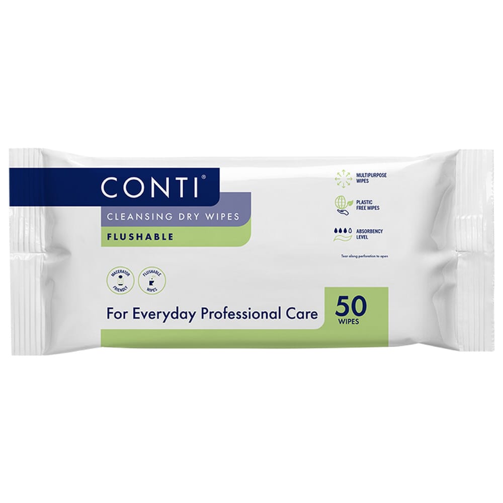 View Conti Flushable Cleansing Dry Wipes information