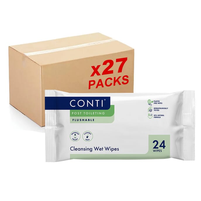 conti fragrance free incontinence wipes case of 27 packs