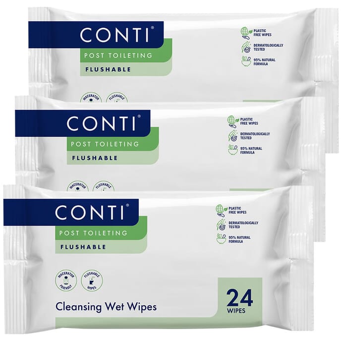 conti fragrance free incontinence wipes triple pack