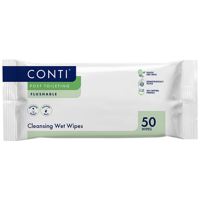 conti post toileting wet wipes fragrance free 50 wipes large