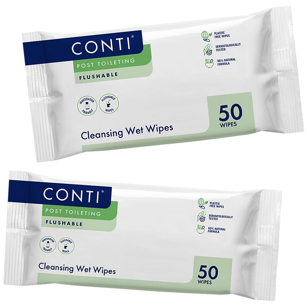 View Conti Post Toileting Wet Wipes Fragrance Free 50 Wipes Large information