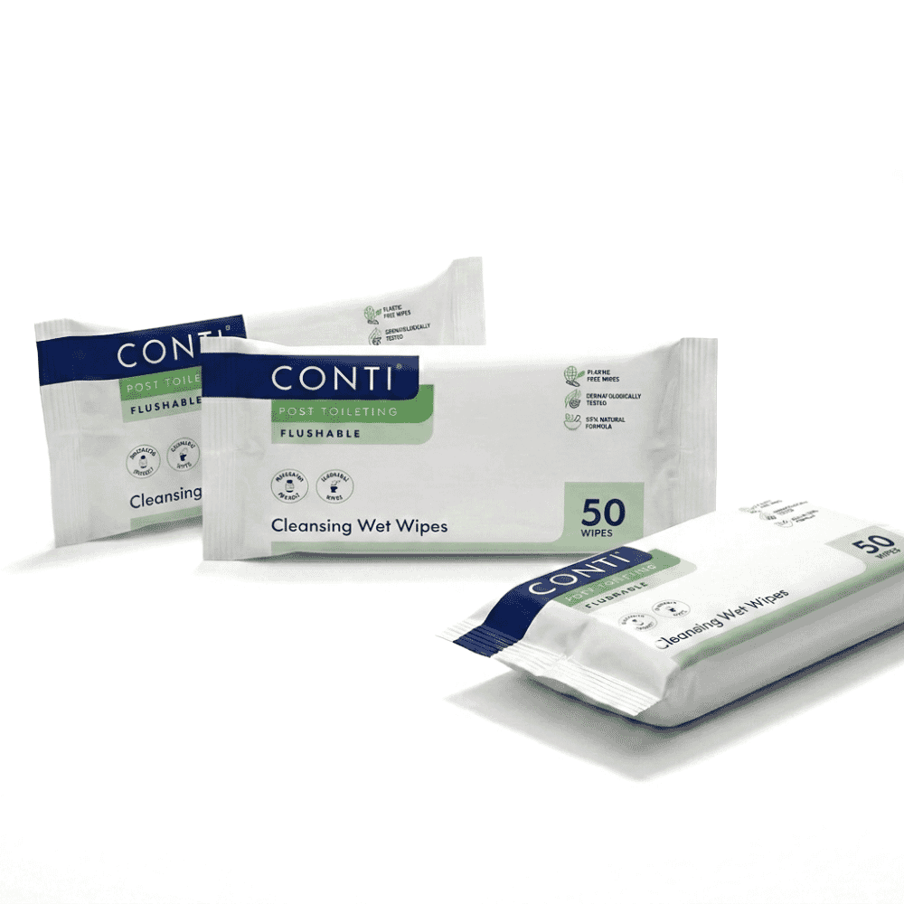 conti post toileting wet wipes fragrance free pack of 3 50 wipes