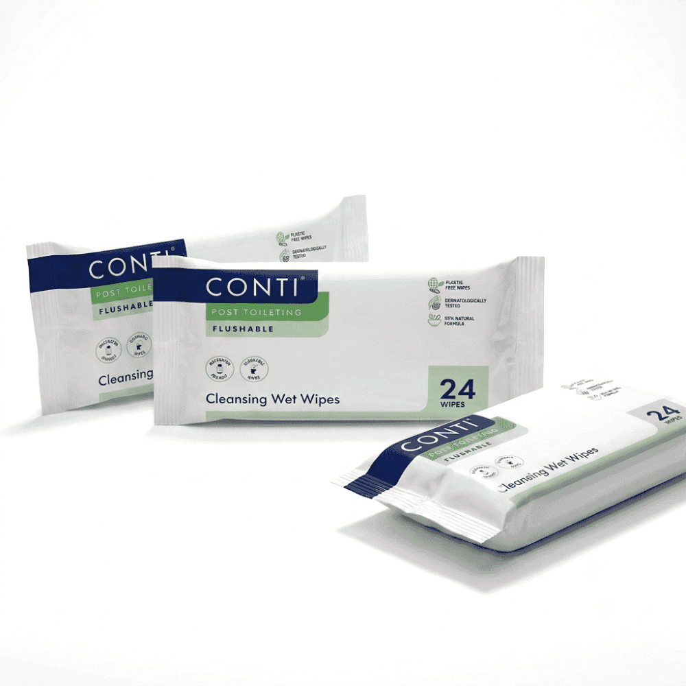 conti post toileting wet wipes fragrance free packs of 3 24 wipes
