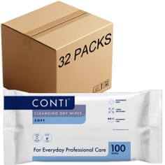 Conti Soft Cleansing Dry Wipes - 32 Packs