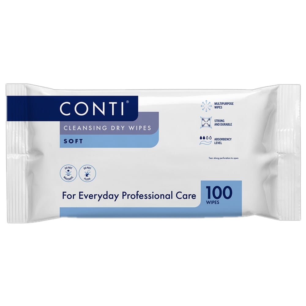 View Conti Soft Dry Wipes Large Case of 32 Packs information