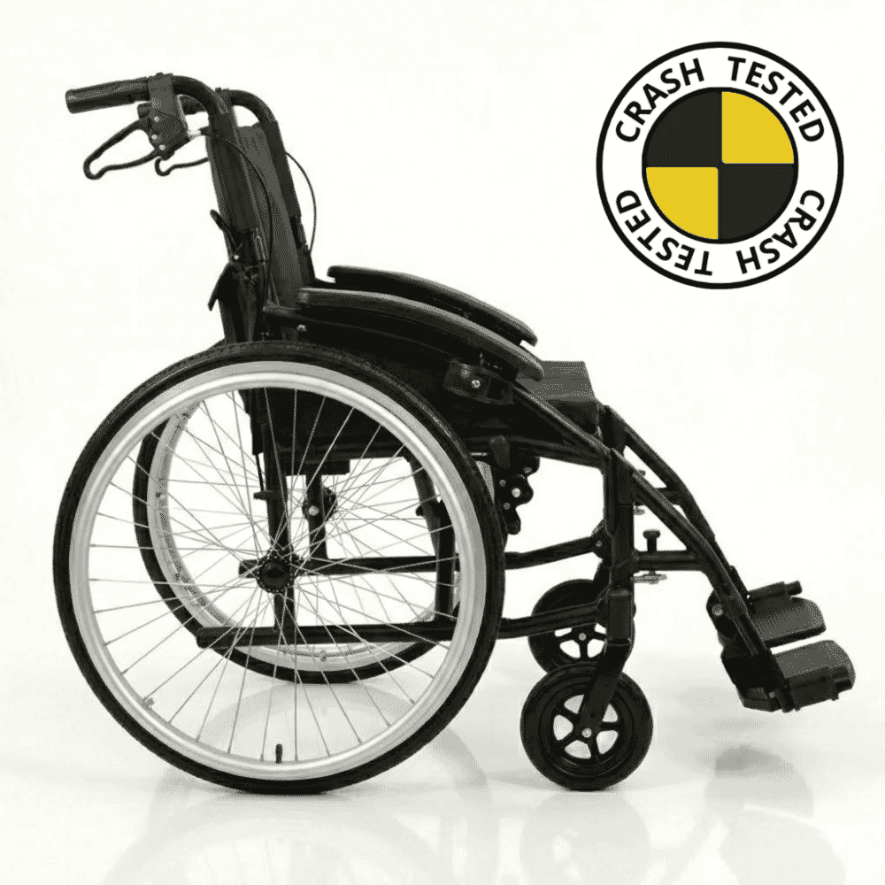 crash tested self propelled wheelchair side view