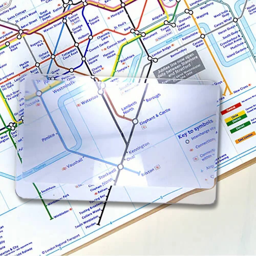 credit card magnifier map