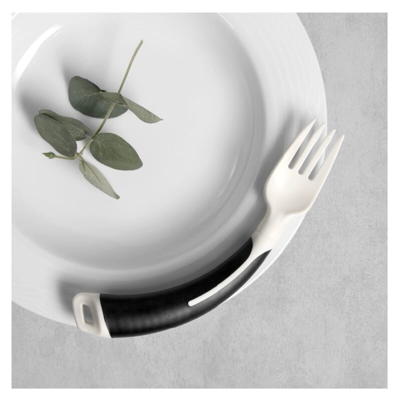curved fork on plate