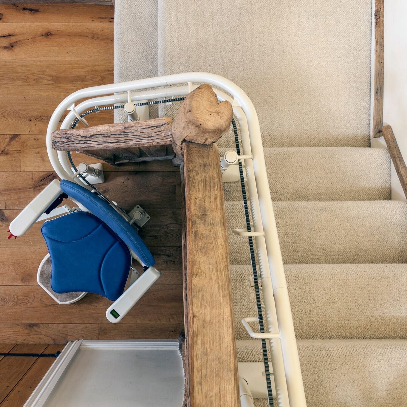 curved stairlift from above