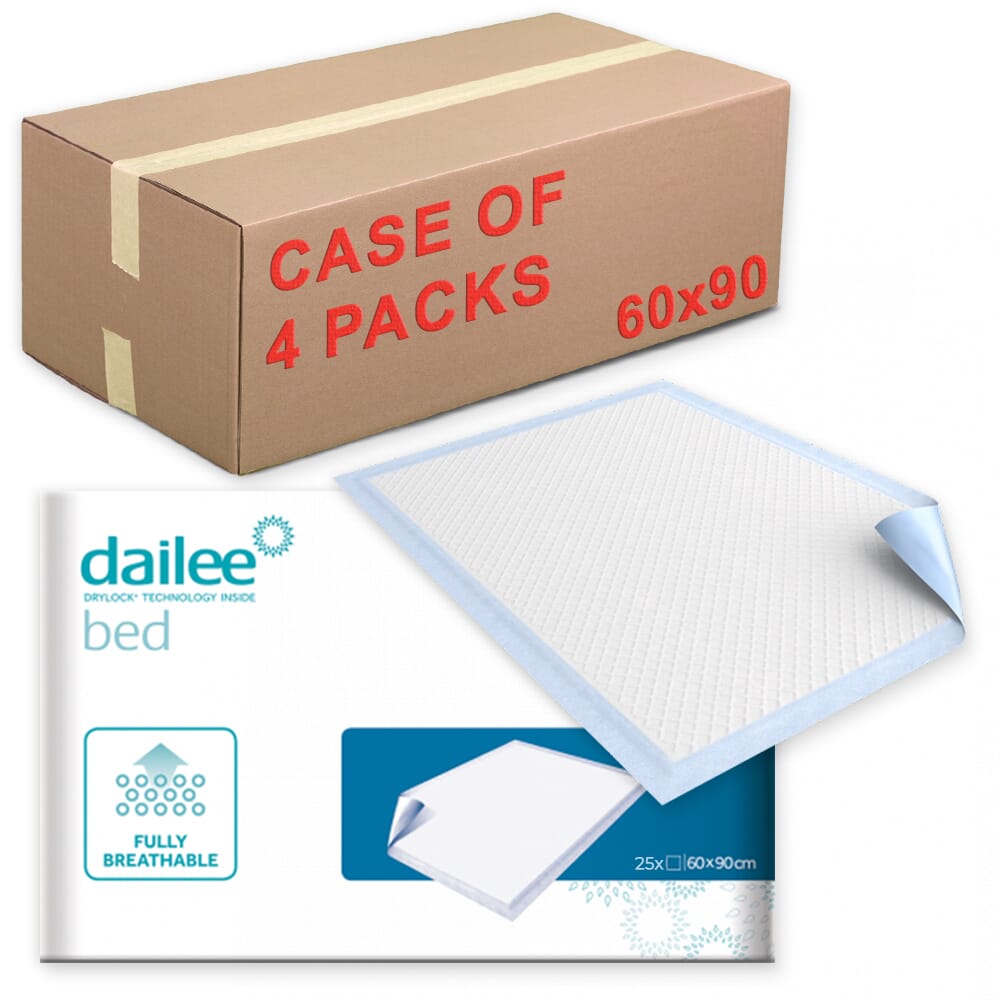 dailee bed pad normal 60 x 90cm case of 4 x 25
