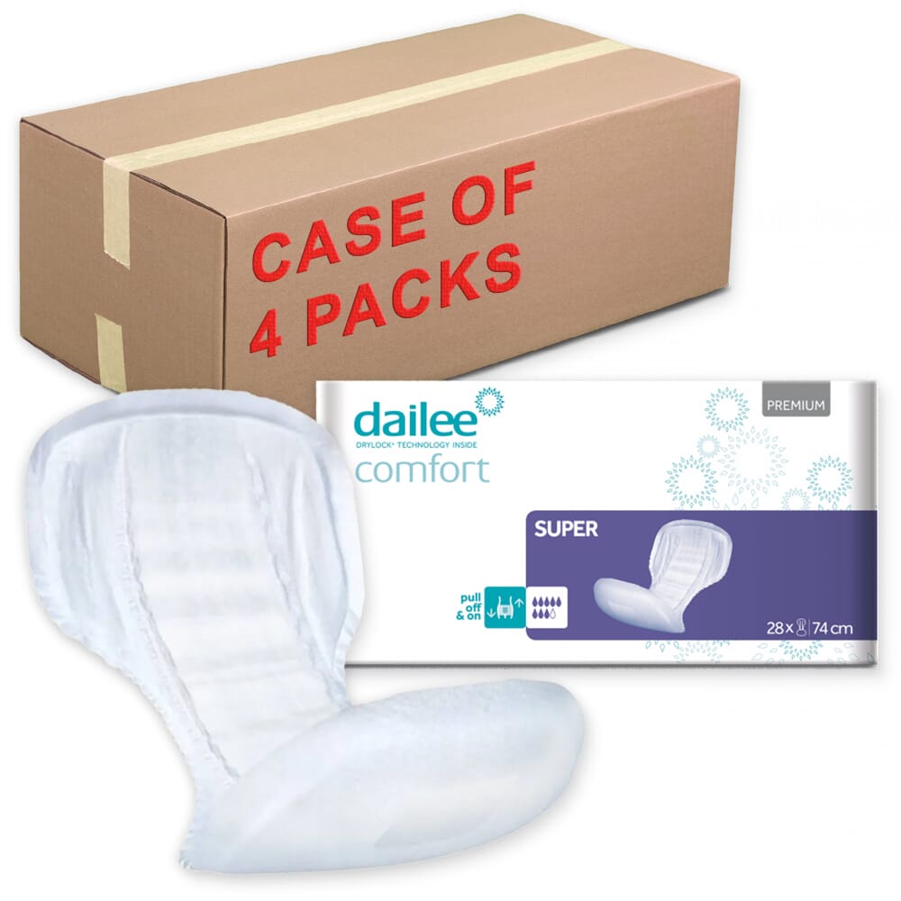 dailee comfort super case of 4 x 28