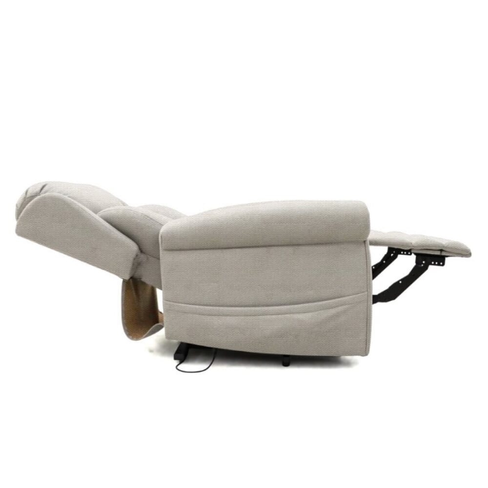 dallux nevis dual motor riser recliner chair cream reclining side view