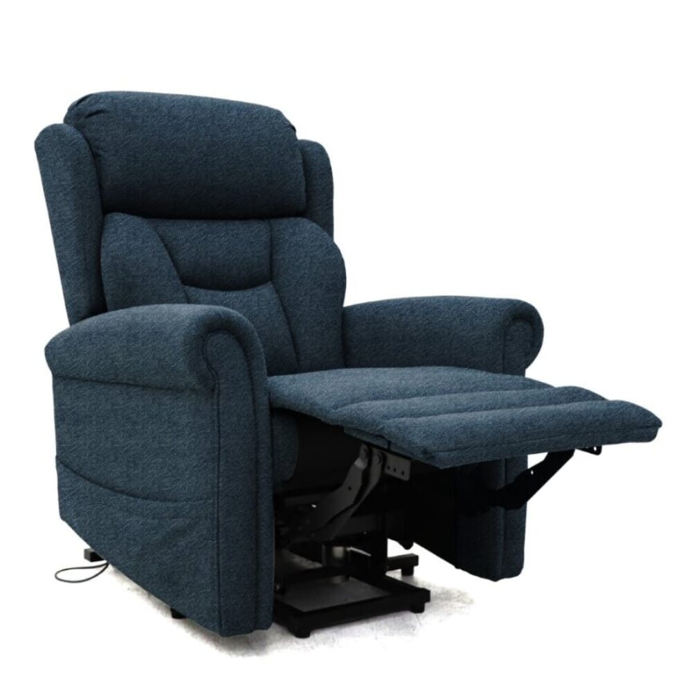 dallux nevis four motor riser recliner chair denim reclining
