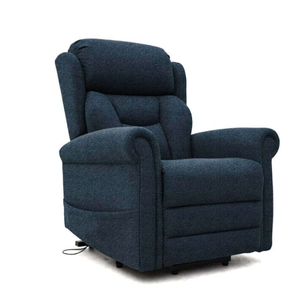dallux nevis four motor riser recliner chair denim