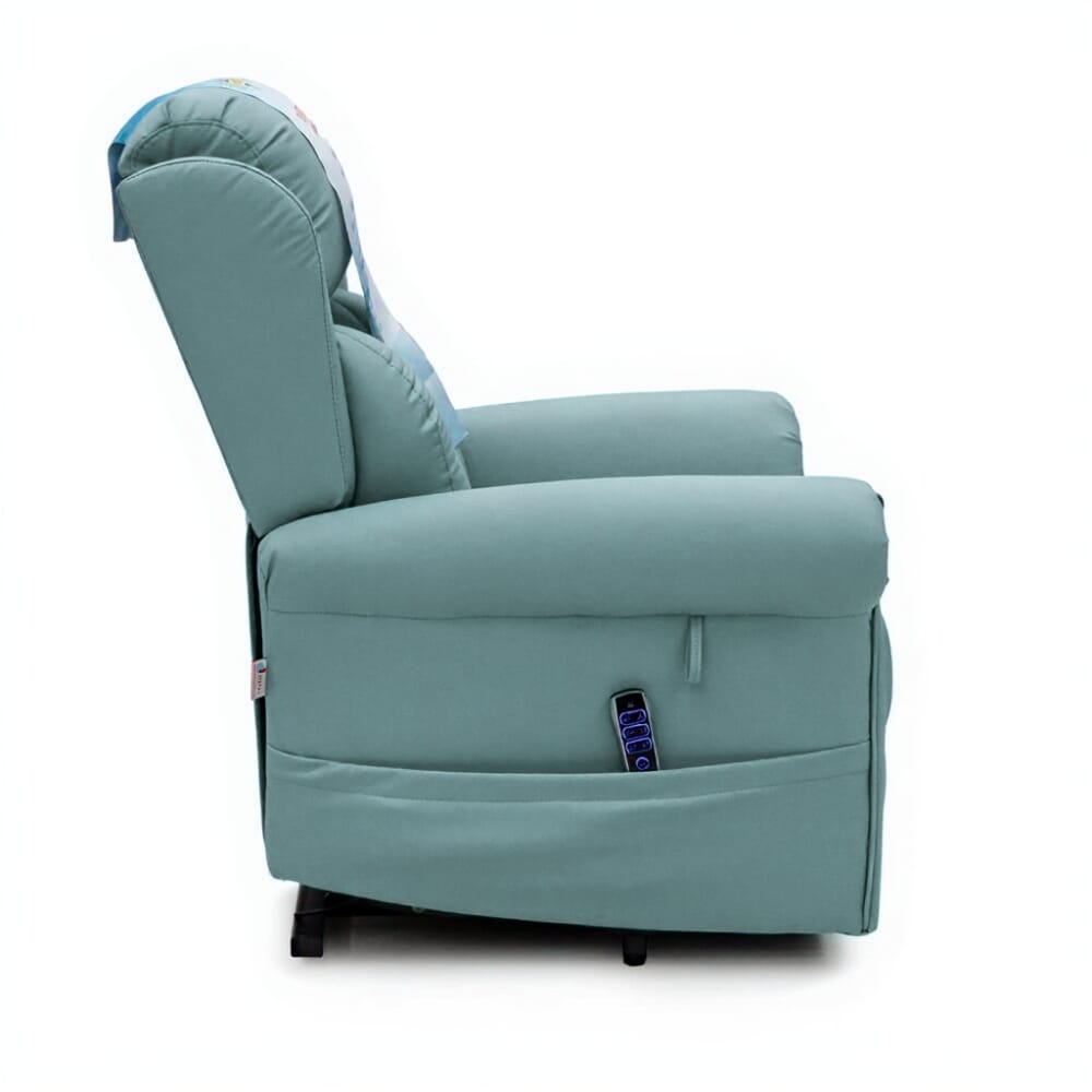 dallux nevis healthcare luxury rise recline chair jade side