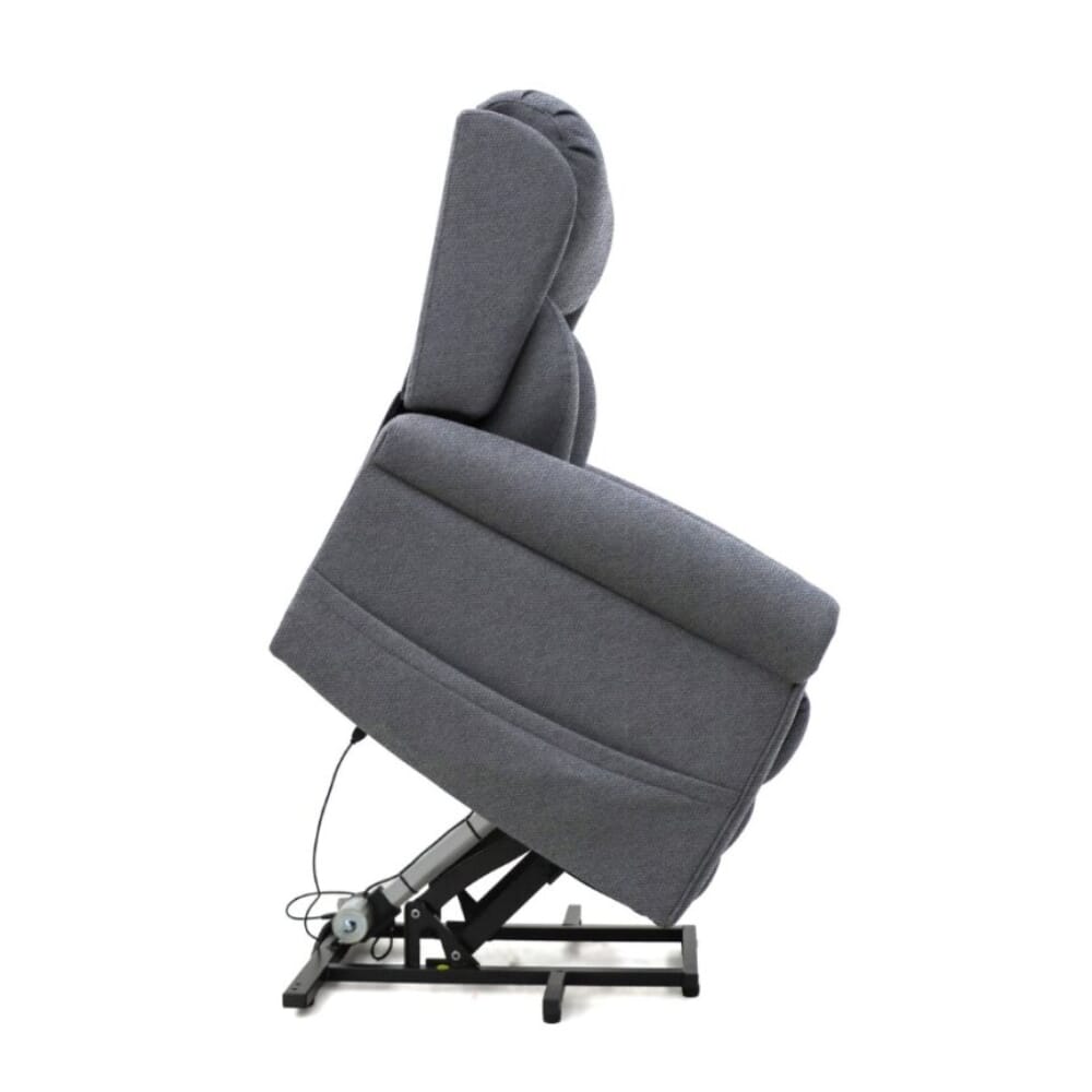 dallux nevis triple motor riser recliner chair grey rising side view