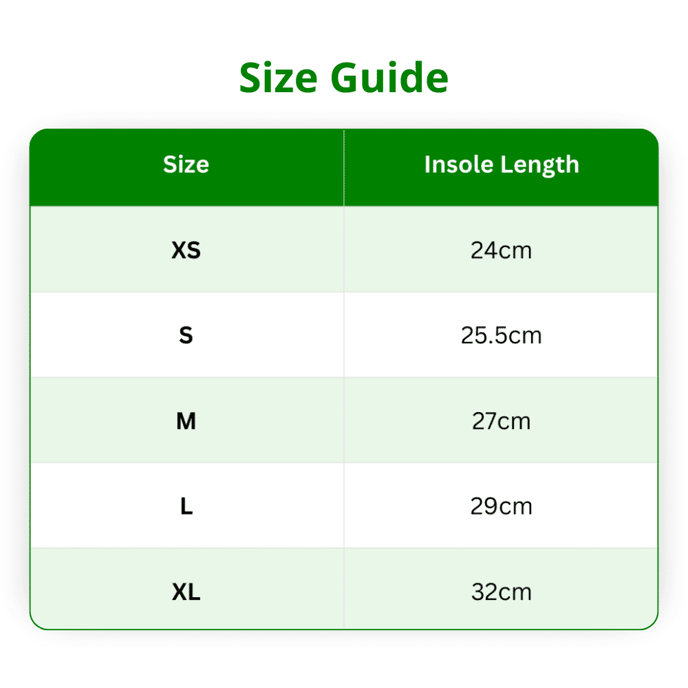 darco body armour cast shoe size guide