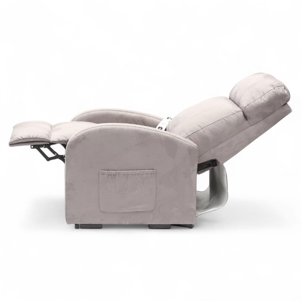 daresbury riser recliner chair pebble grey reclining side view