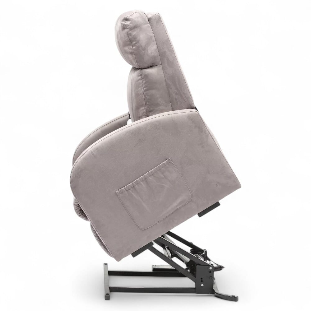 daresbury riser recliner chair pebble grey rising side view