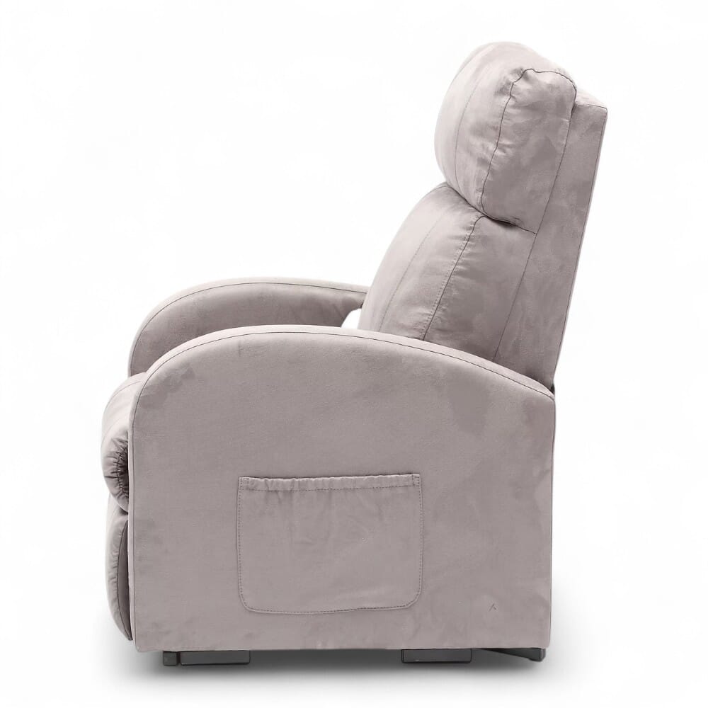 daresbury riser recliner chair pebble grey side view