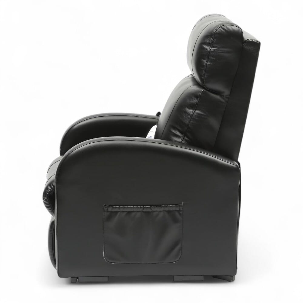 daresbury riser recliner chair pu upholstery black side view