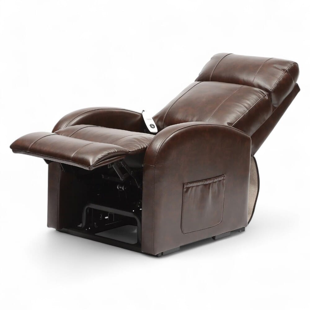 daresbury riser recliner chair pu upholstery chestnut reclining