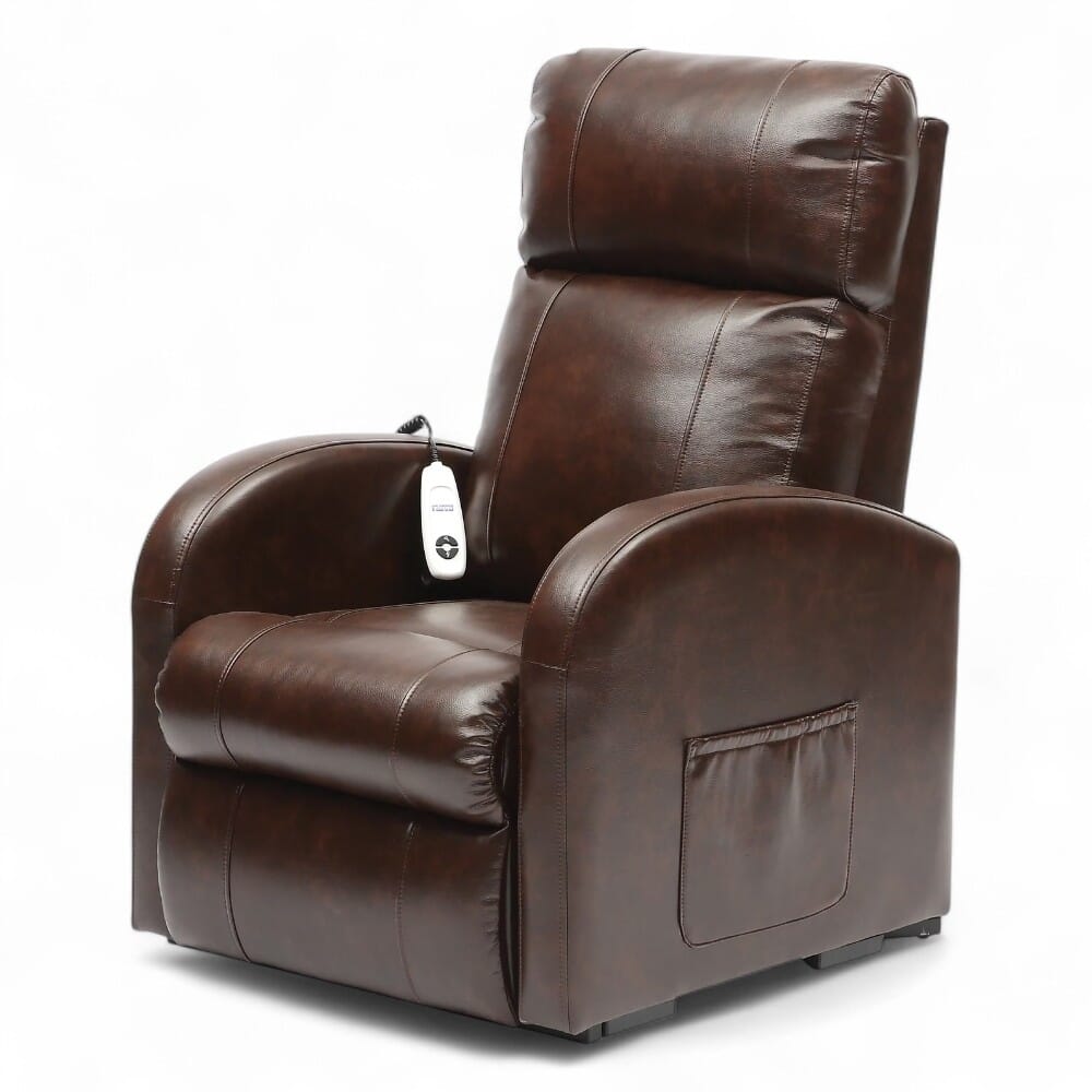 daresbury riser recliner chair pu upholstery chestnut