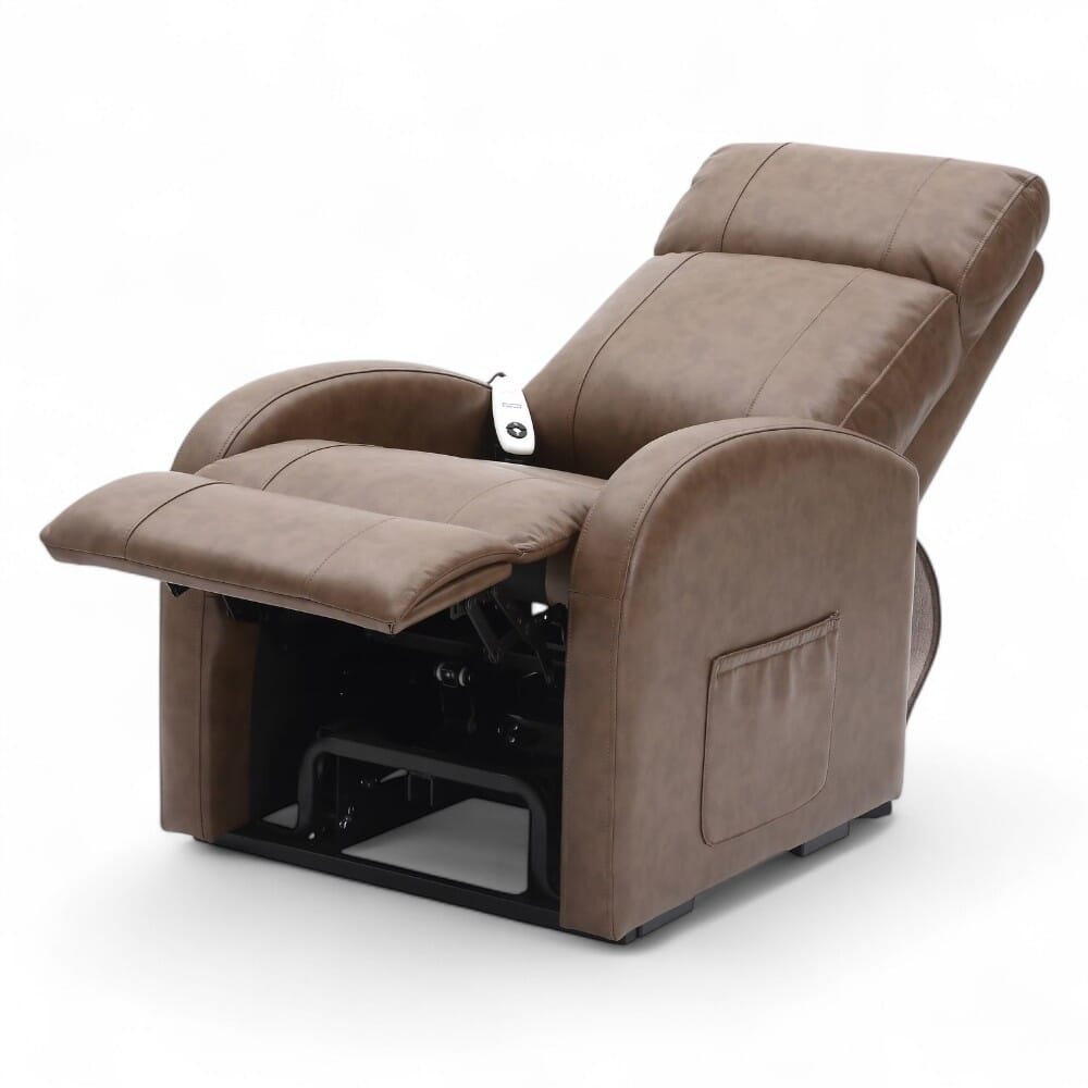 daresbury riser recliner chair pu upholstery nutmeg reclining
