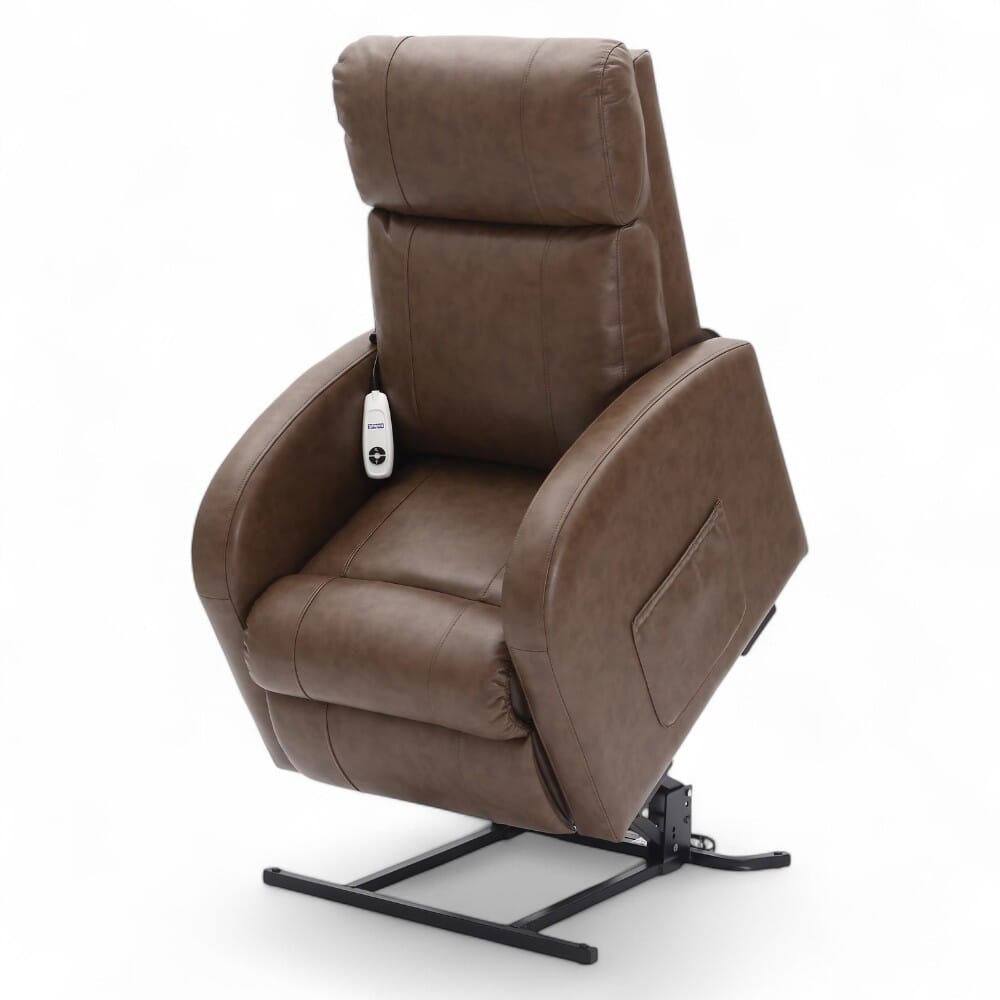 daresbury riser recliner chair pu upholstery nutmeg rising