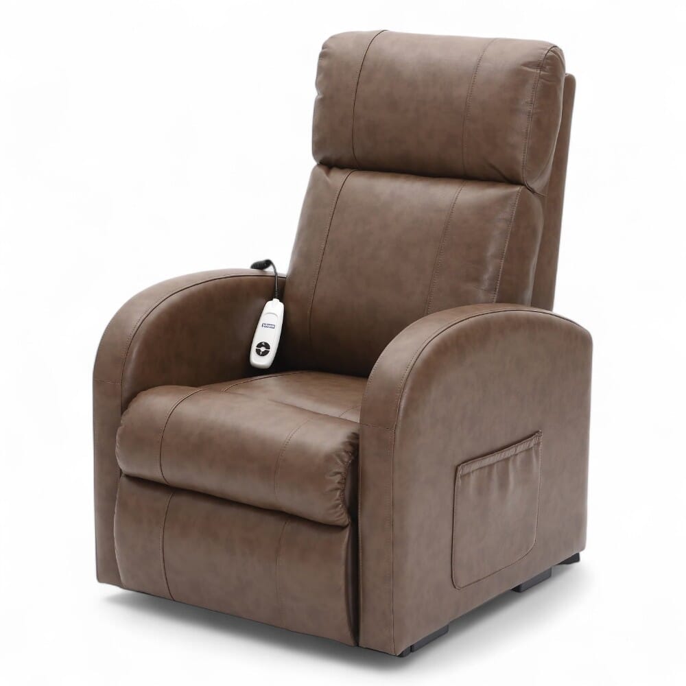 daresbury riser recliner chair pu upholstery nutmeg