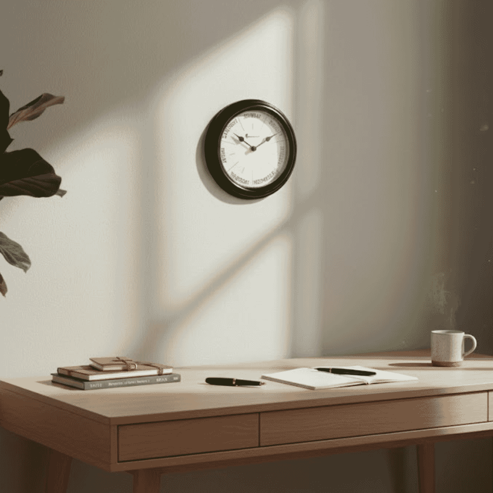 day of the week wall clock bedroom