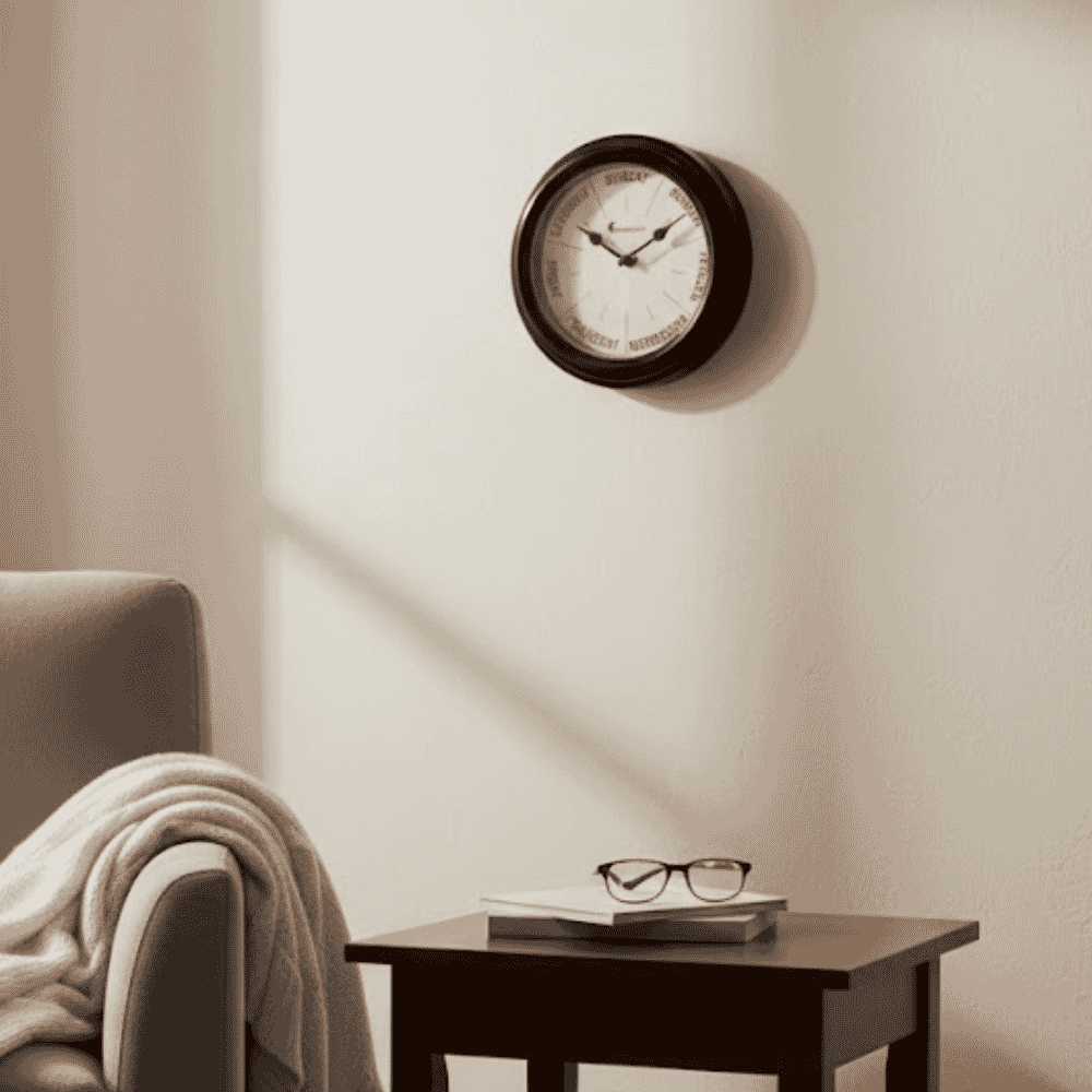 day of the week wall clock living room