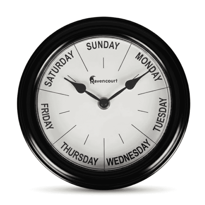 day of the week wall clock