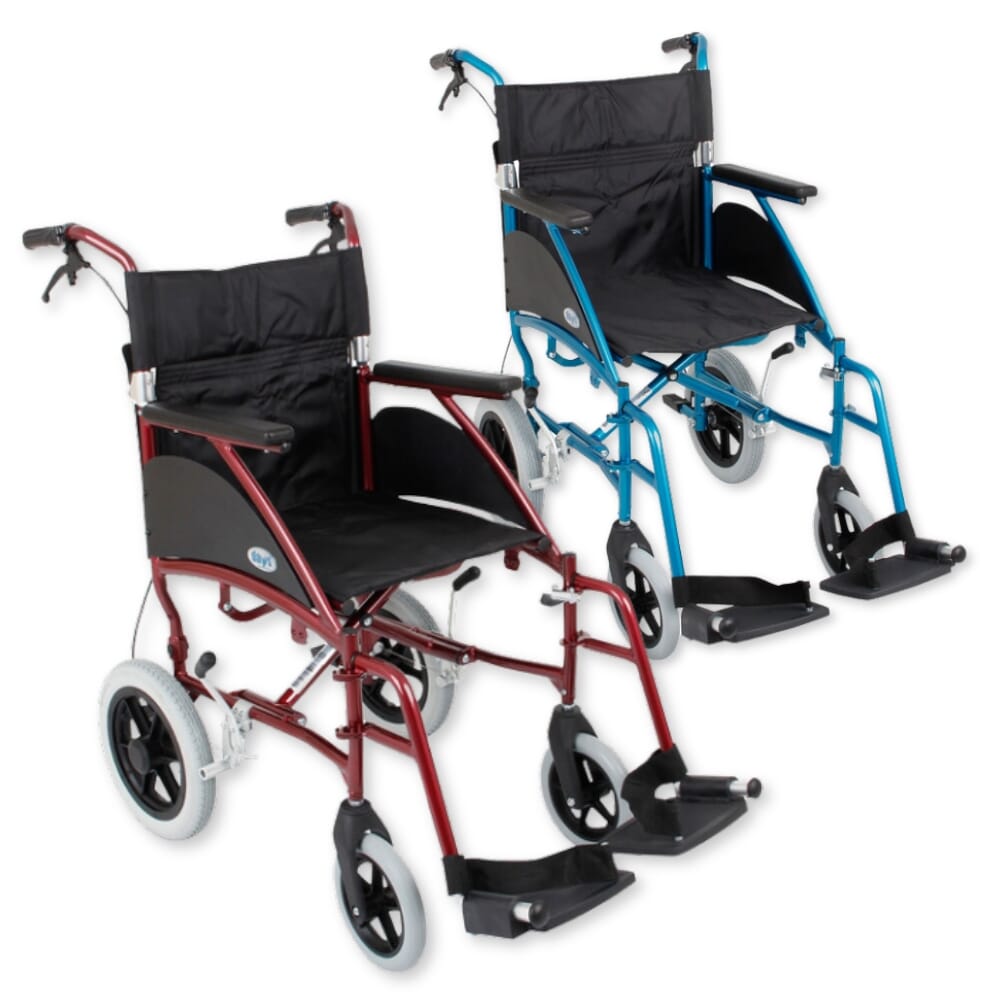 View Days Swift Attendant Propelled Wheelchairs Days Swift Attendent Propelled Wheelchairs Seat width 41cm 16 Burgundy information